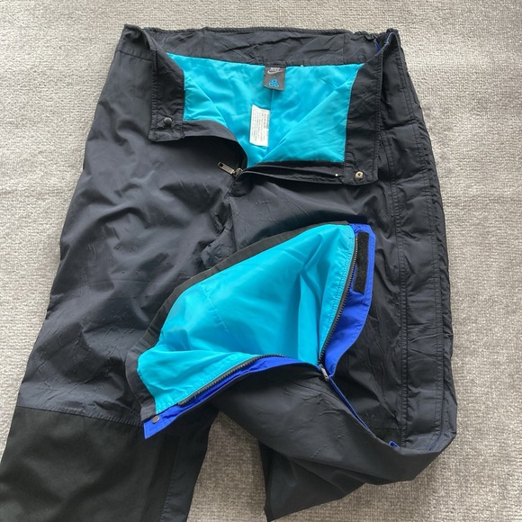 Nike Pants ACG Snow‎ Snowboard Ski Vintage Outdoor Men's XL 36x32 Black  zip YKK - Picture 1 of 11